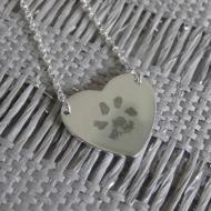 Paw Print Heart Necklace