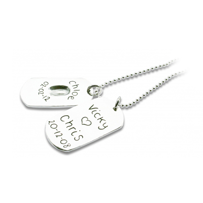 Fingerprint Dog Tag Necklace