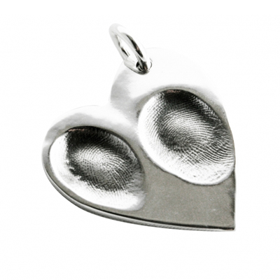 Double Fingerprint Heart Charm