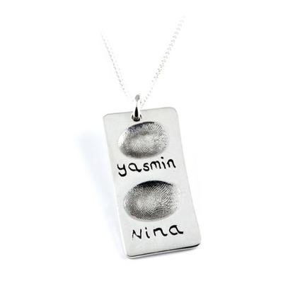 Double Fingerprint Necklace