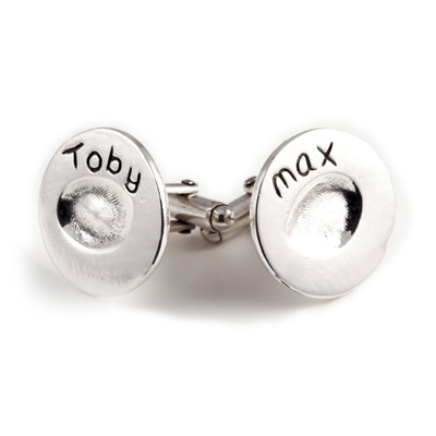 Large Round Fingerprint Cufflinks