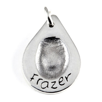 Large Teardrop Fingerprint Charm