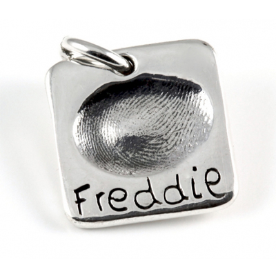 Small Square Fingerprint Charm