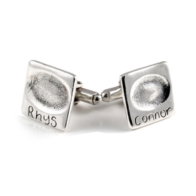 Small Square Fingerprint Cufflinks