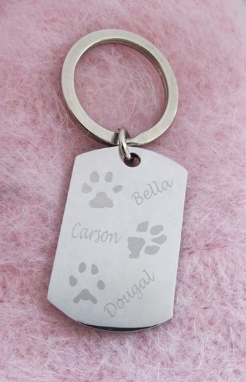 Pawprint Dogtag Keyring